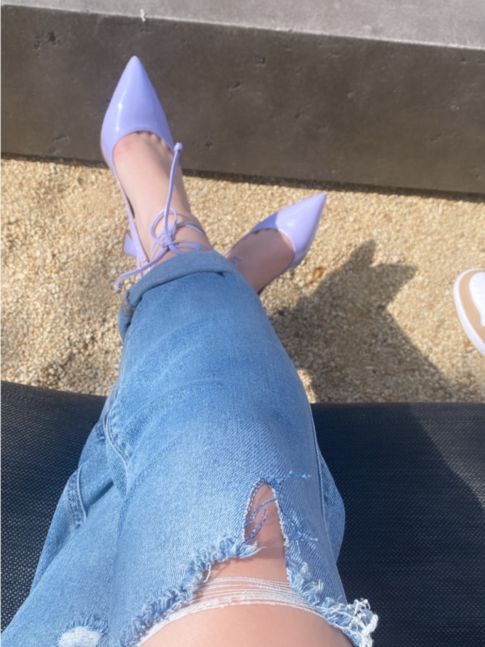 Steve Madden Lavender Patent Pointed-Toe Lace-Up Heels